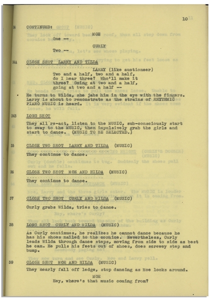 Moe Howard's 22pp. Script Dated April 1946 for The Three Stooges Film ''Rhythm and Weep'', With Working Title ''Acting Up'' -- Very Good Condition